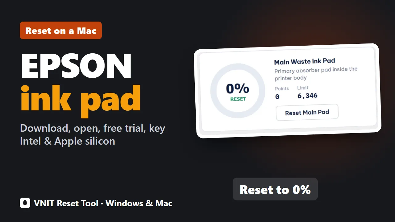 Reset an Epson ink pad counter on a Mac, step by step